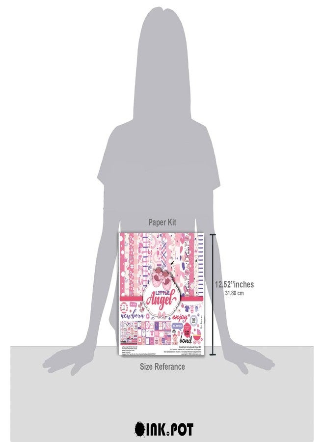Inkdotpot مجموعة أوراق قصاصات ورقية مزدوجة الجوانب من إنكدوتبوت، بتصميم وردي فاتح، مقاس 12 × 12 بوصة، لصنع البطاقات، مع ورقة ملصقات - 16 صفحة - لون وردي فاتح - Image 4